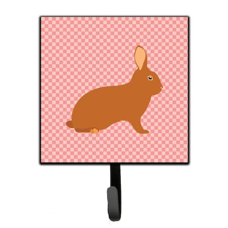 Carolines Treasures Rex Rabbit Pink Check Leash or Key Holder BB7969SH4